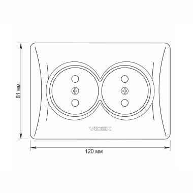 Розетка подвійна срібний шовк VIDEX BINERA - фото №5