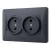 Розетка подвійна чорний графіт VIDEX BINERA - фото №3