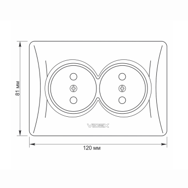 Розетка подвійна чорний графіт VIDEX BINERA - фото №5
