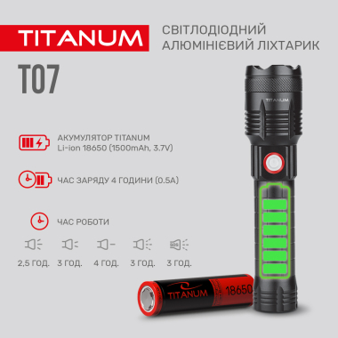 Портативний світлодіодний ліхтарик TITANUM TLF-T07 700Lm 6500K - фото №5