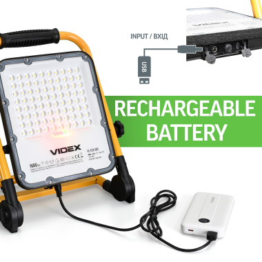 LED прожектор акумуляторний PREMIUM VIDEX F2A 50W 5000K - фото №12
