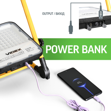 LED прожектор акумуляторний PREMIUM VIDEX F2A 50W 5000K - фото №13