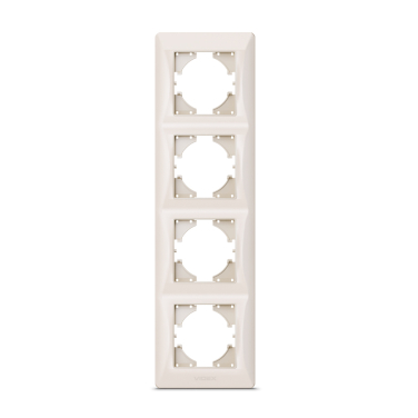 Рамка кремова 4 місця вертикальна VIDEX BINERA - фото