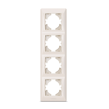 Рамка кремова 4 місця вертикальна VIDEX BINERA - фото