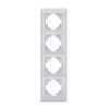 VIDEX BINERA Рамка срібний шовк на 4 місць вертикальна
