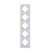 VIDEX BINERA Рамка срібний шовк на 5 місць вертикальна
