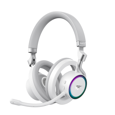 Бездротові ігрові навушники HAVIT Fuxi-H8 White + Gray - фото
