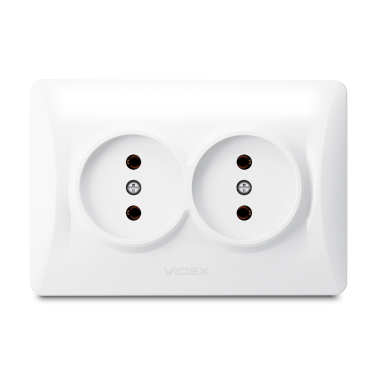Double socket white VIDEX BINERA - photo №2