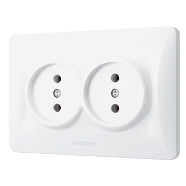 Double socket white VIDEX BINERA - photo №3
