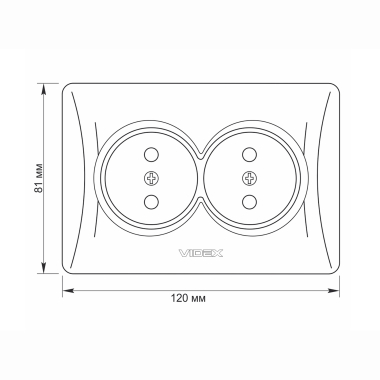 Double socket white VIDEX BINERA - photo №5
