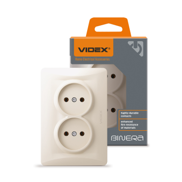 Double socket cream VIDEX BINERA - photo
