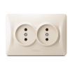 Розетка подвійна кремова VIDEX BINERA - фото №2