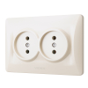 Розетка подвійна кремова VIDEX BINERA - фото №3