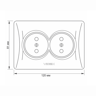 Розетка подвійна кремова VIDEX BINERA - фото №5