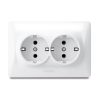 Double schuko socket white VIDEX BINERA - photo №2