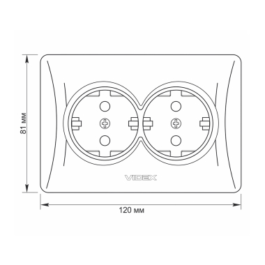 Double schuko socket white VIDEX BINERA - photo №5