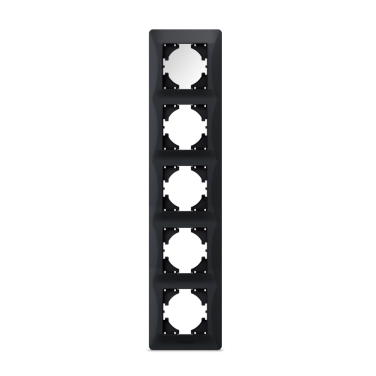 Frame 5 gang vertical black graphite VIDEX BINERA - photo