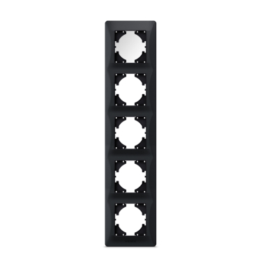 Frame 5 gang vertical black graphite VIDEX BINERA - photo