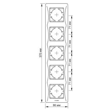 Frame 5 gang vertical black graphite VIDEX BINERA - photo №2