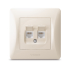 Socket CAT6+CAT6 computer double cream VIDEX BINERA - photo №2