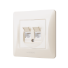 Socket CAT6+CAT6 computer double cream VIDEX BINERA - photo №3