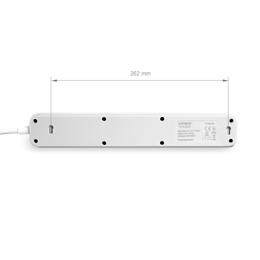 Мережевий подовжувач VIDEX ONCORD з/з 5п 3м (3x1.5мм) з кнопкою White - фото №6