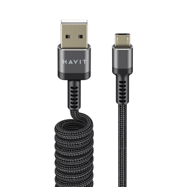 Кабель спіральний Micro USB HAVIT HV-CB6250 2.4A 1.5м - фото