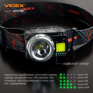 Налобний світлодіодний ліхтарик VIDEX VLF-H075C 550Lm 5000K - фото №16
