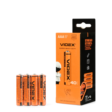 Батарейка сольова Videx R03P/AAA 4шт SHRINK - фото