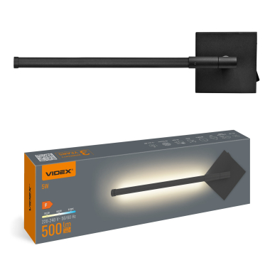 LED світильник настінний VIDEX WL041 5W 3000-4000-6000K Black - фото