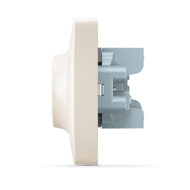 Розетка подвійна із заземленням кремова VIDEX BINERA - фото №4