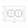 Розетка подвійна із заземленням кремова VIDEX BINERA - фото №5