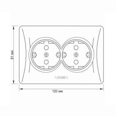 Розетка подвійна із заземленням кремова VIDEX BINERA - фото №5