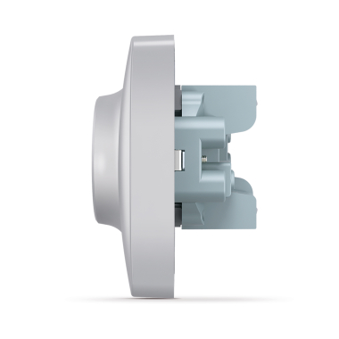 Розетка подвійна із заземленням срібний шовк VIDEX BINERA - фото №4