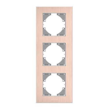 Рамка мідний алюміній на 3 місця вертикальна VIDEX BINERA - фото №2