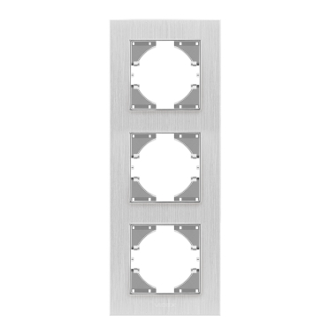 Рамка срібний алюміній на 3 місця вертикальна VIDEX BINERA - фото №2