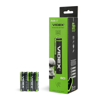 Alkaline Battery VIDEX LR03/AAA 4pcs SHRINK