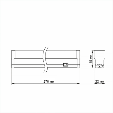LED свiтильник лiнiйний Т5 TITANUM 5W 0.3М 5000K - фото №4