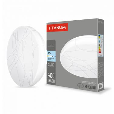 LED світильник настінно-стельовий TITANUM 32W 5000K Криві лінії - фото