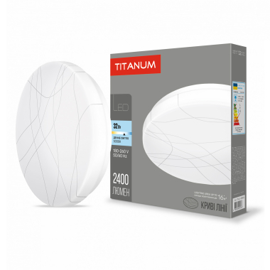 LED світильник настінно-стельовий TITANUM 32W 5000K Криві лінії - фото