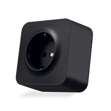 Single schuko socket IP20 Black graphite VIDEX BINERA