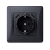 Розетка одинарна із заземленням та 2USB чорний графіт VIDEX BINERA - фото №2