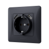 Розетка одинарна із заземленням та 2USB чорний графіт VIDEX BINERA - фото №3