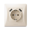 Розетка одинарна із заземленням та 2USB кремова VIDEX BINERA - фото №2