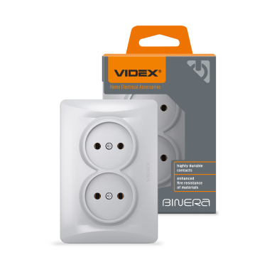 Double socket silver silk VIDEX BINERA