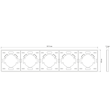 Frame 5 gang horizontal coal black VIDEX NOTA (VF-NT-FR5H-BL) - photo №2