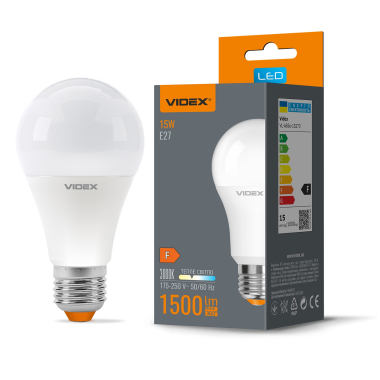 LED лампа VIDEX  A65e 15W E27 3000K - фото