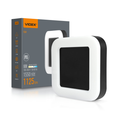 LED світильник ART IP65 квадратний VIDEX 15W 5000K Black - фото