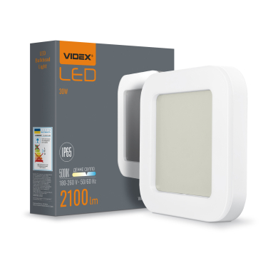 LED світильник ART IP65 квадратний VIDEX 30W 5000K - фото