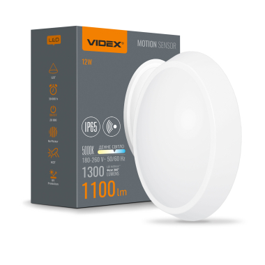 LED світильник IP65 овальний VIDEX 12W 5000K білий сенсорний - фото